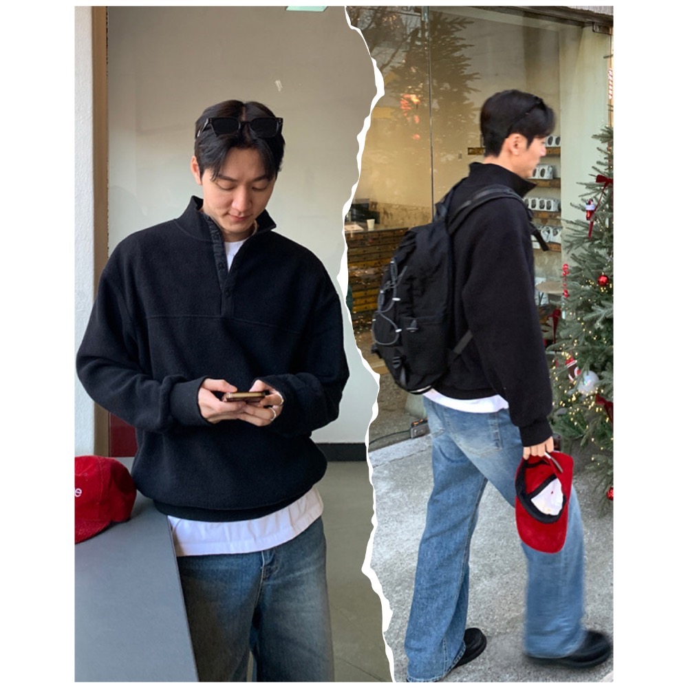 【SupeRich】韓貨代購連線🇰🇷質感立領半開襟開釦上衣-細節圖9