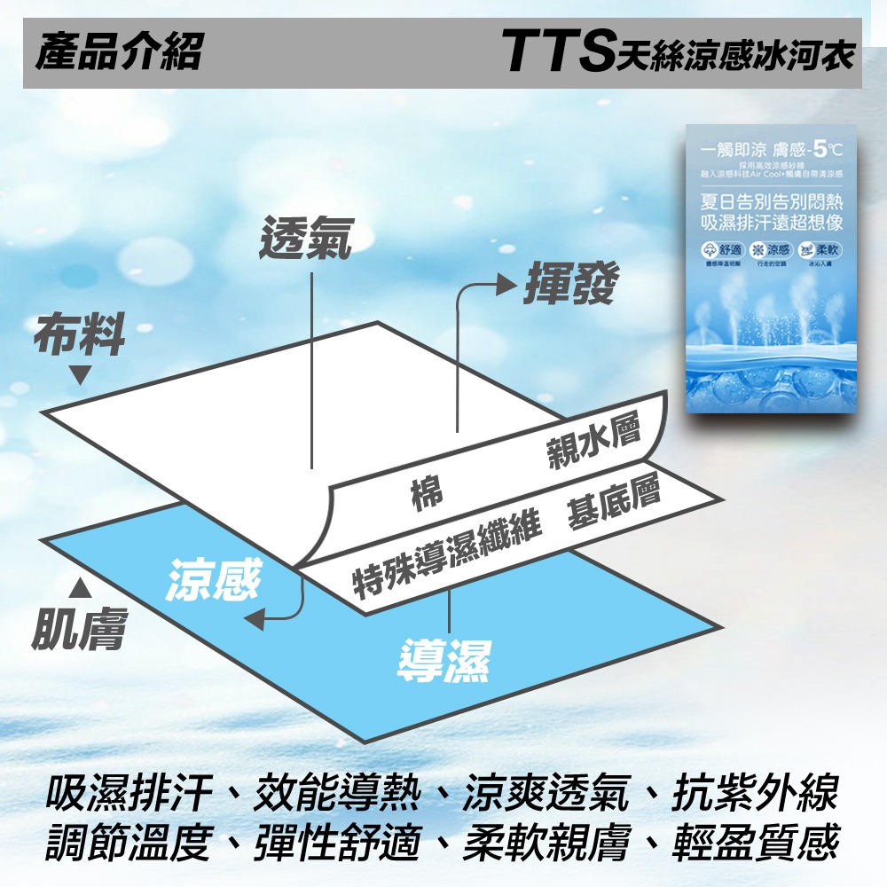 【限時購】TTS天絲冰河衣 天絲涼感冰河衣 涼感衣 防曬涼感衣-細節圖4