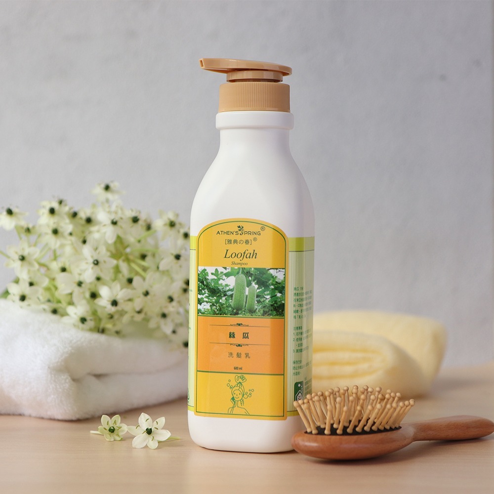 絲瓜洗髮乳 600ml SHAMPOO。絲瓜水和溫和配方，洗後頭髮柔順富彈性。中性/乾性/細髮專用。-細節圖2