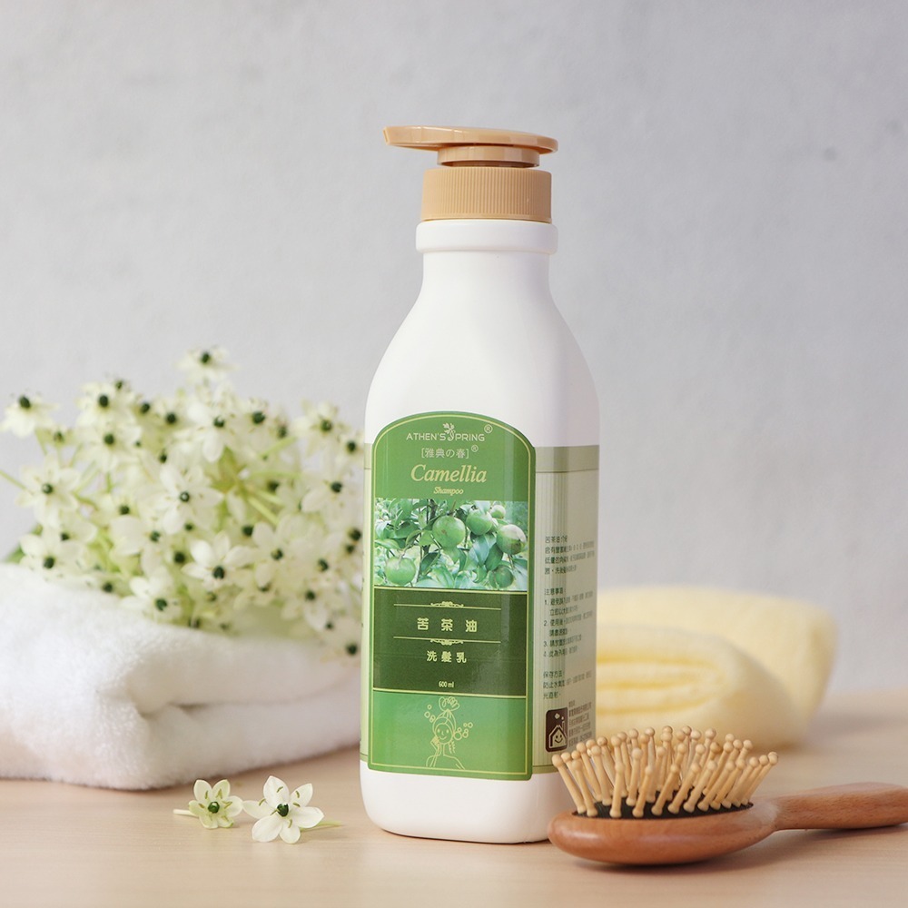 苦茶油洗髮乳600ml SHAMPOO。讓頭髮蓬鬆、豐盈。溫和不刺激，洗後髮絲柔順光滑。中性/乾性/油性髮質適用。-細節圖2