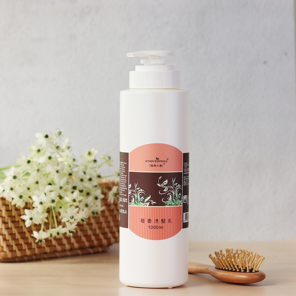 檀香洗髮乳1000ml SHAMPOO。溫和配方，洗後頭髮柔順富彈性。中性/乾性/細髮專用。-細節圖2
