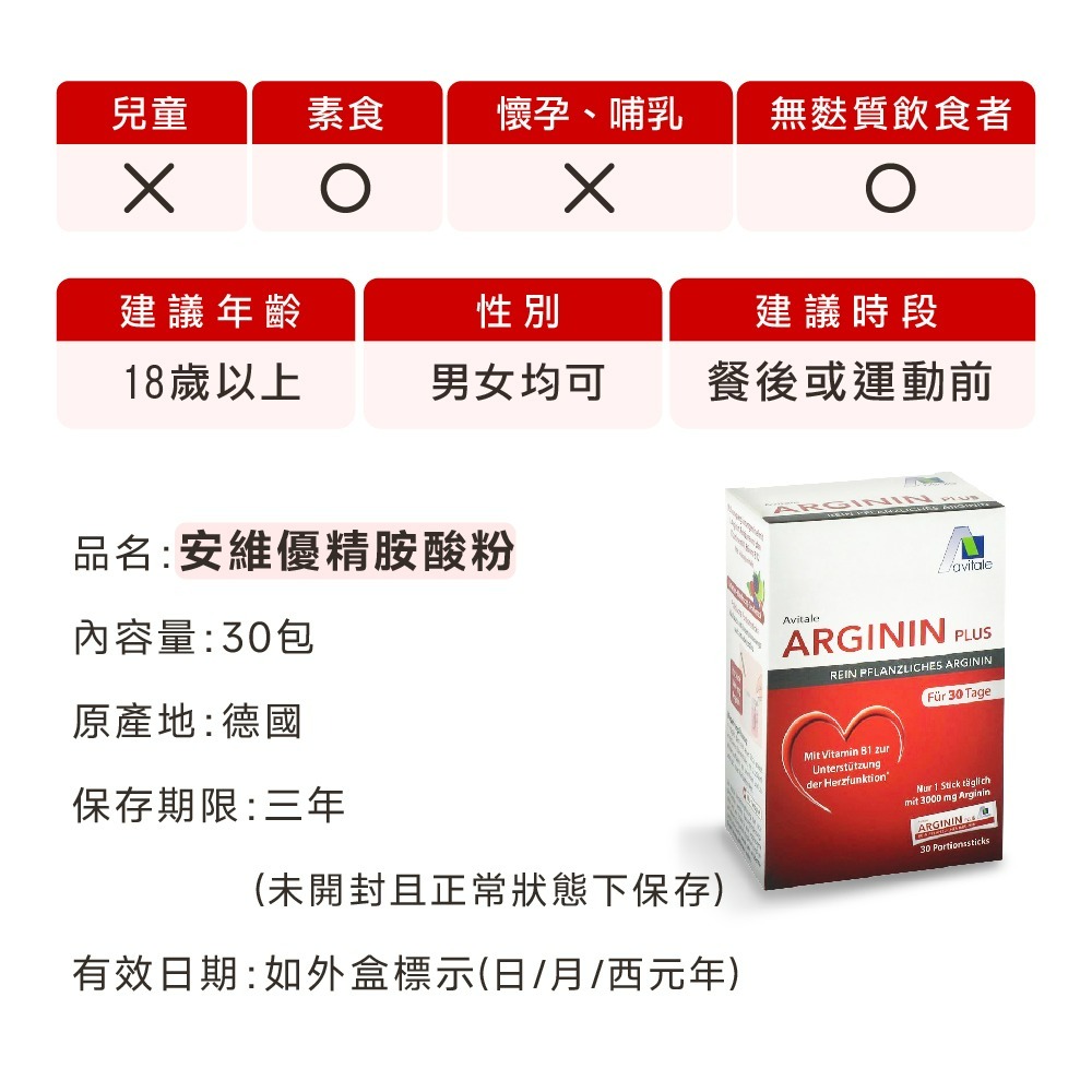 【德風】安維優精胺酸粉*1盒共30包(德國進口L-左旋精胺酸)-細節圖7