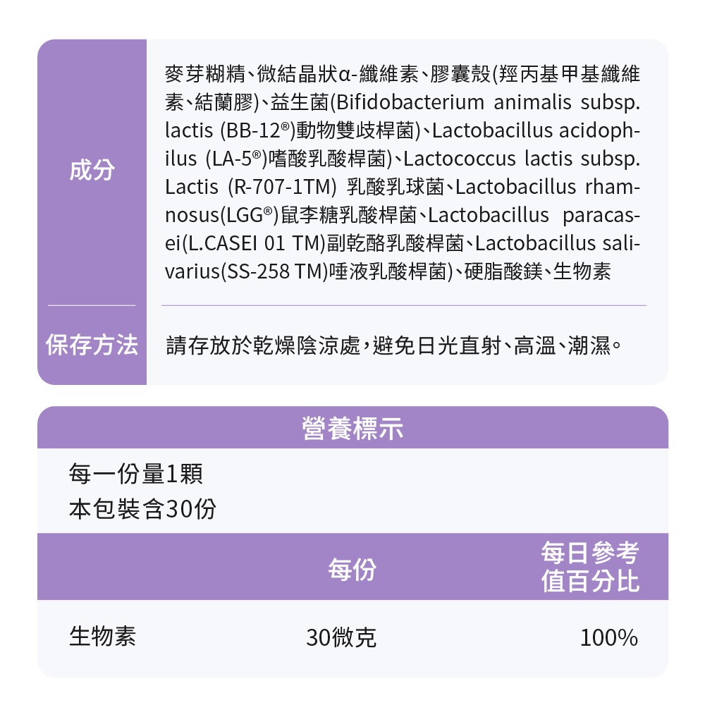 【德風】欣倍優LA6全常菌膠囊(30顆/盒)-細節圖8
