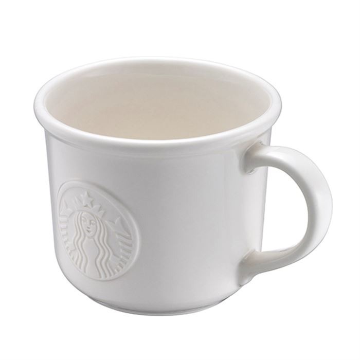星巴克白色浮雕女神馬克杯-細節圖3