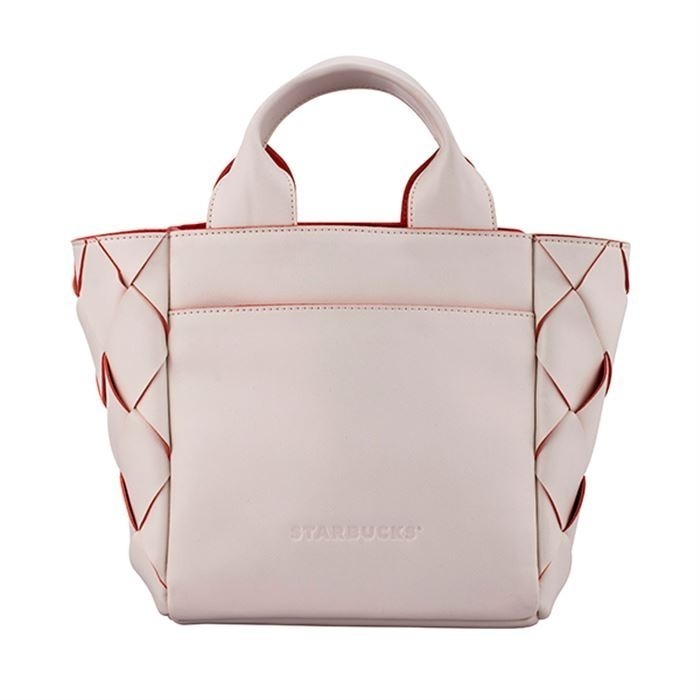 星巴克撞色女神編織提袋-細節圖2