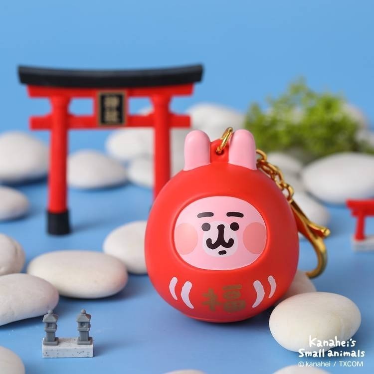 卡娜赫拉的小動物達摩籤筒吊飾 粉紅兔兔 P助-細節圖3