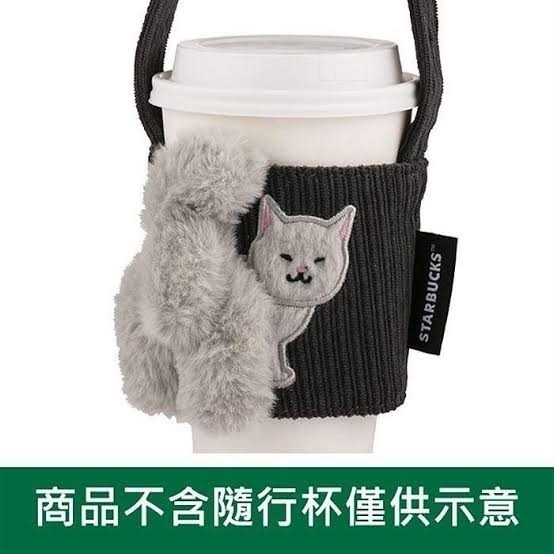 星巴克 貓尾巴便利單杯提袋 貓咪提袋 飲料提袋 貓咪造型袋 貓提袋-細節圖3