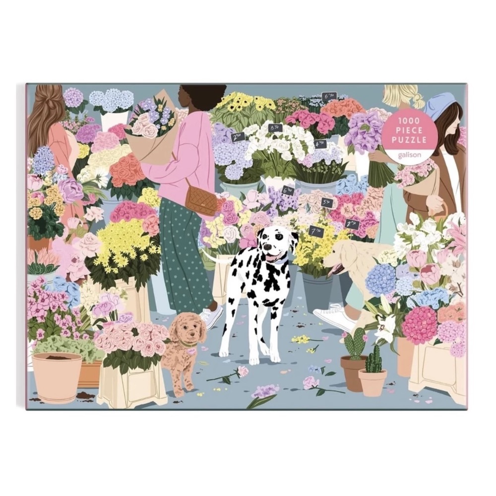 現貨 美國拼圖 Galison 1000片  大麥町狗 花市 Flower Market 正版-細節圖2