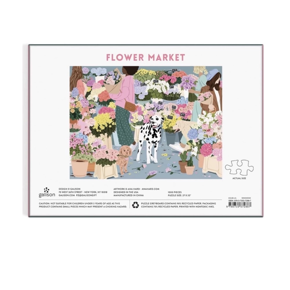 現貨 美國拼圖 Galison 1000片  大麥町狗 花市 Flower Market 正版-細節圖3