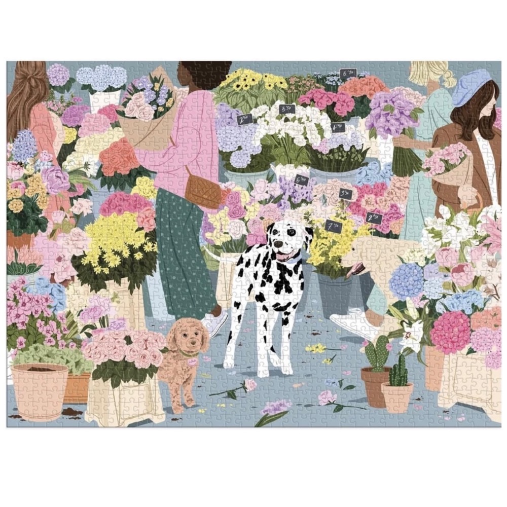 現貨 美國拼圖 Galison 1000片  大麥町狗 花市 Flower Market 正版-細節圖4
