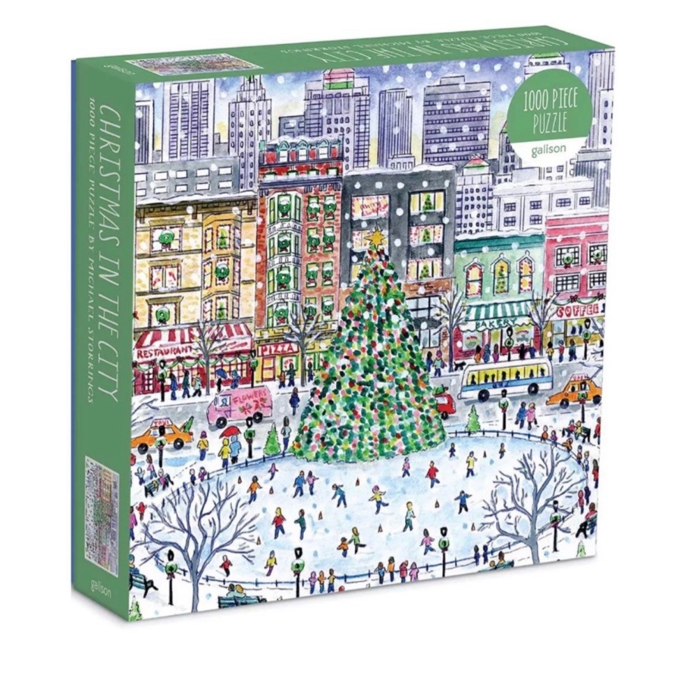 現貨 美國拼圖 Galison 1000片 Christmas in the City 聖誕節 城市 冬季 下雪 正版
