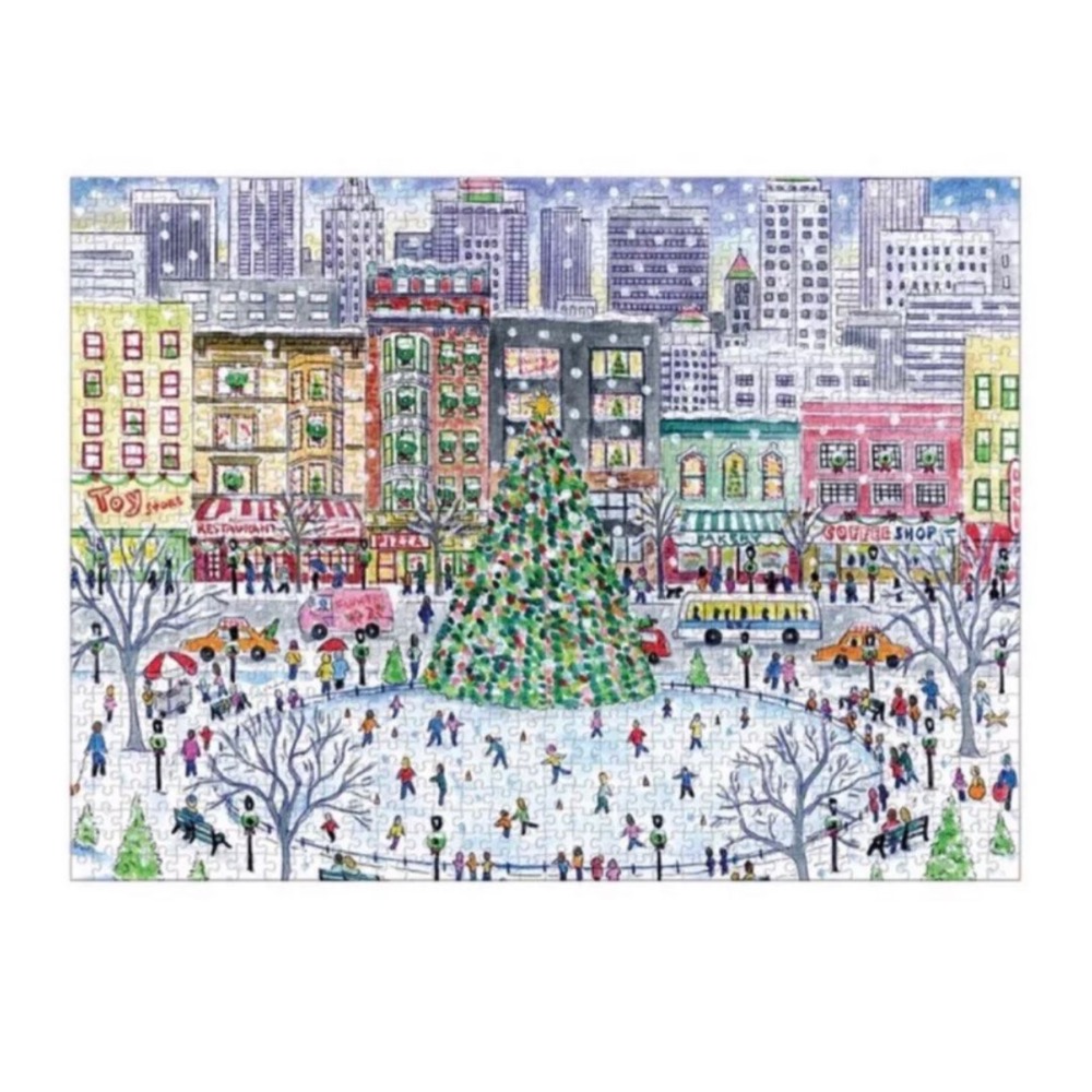 現貨 美國拼圖 Galison 1000片 Christmas in the City 聖誕節 城市 冬季 下雪 正版-細節圖2