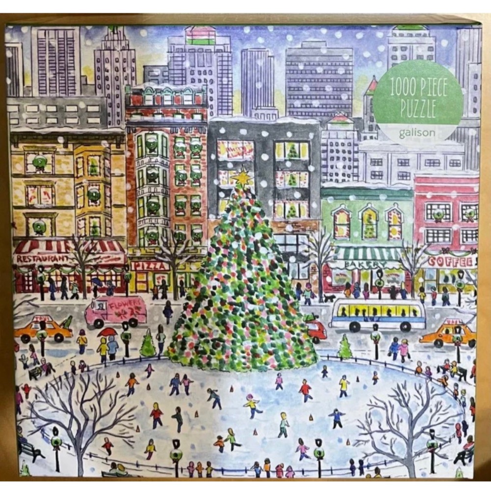現貨 美國拼圖 Galison 1000片 Christmas in the City 聖誕節 城市 冬季 下雪 正版-細節圖3