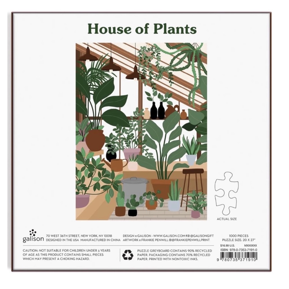 現貨 美國拼圖 Galison 1000片 House of Plants 植物之家 觀葉植物 正版-細節圖2