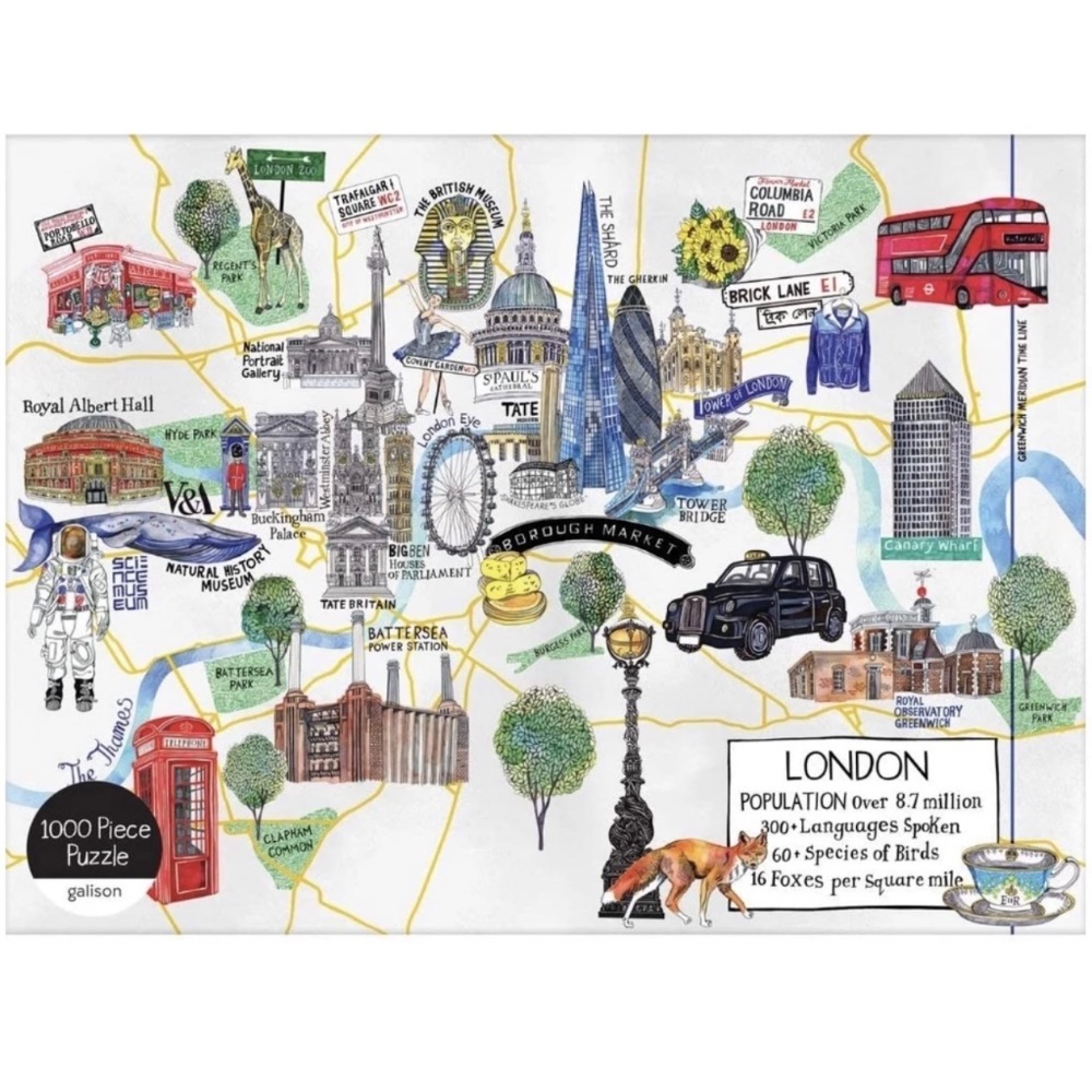 現貨 美國拼圖 Galison 1000片 倫敦地圖  London Map 正版-細節圖2