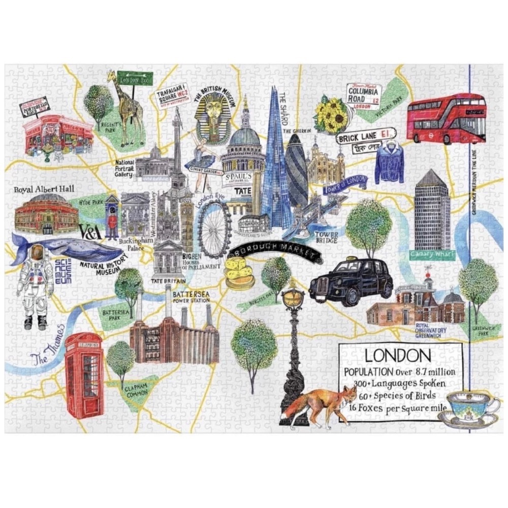 現貨 美國拼圖 Galison 1000片 倫敦地圖  London Map 正版-細節圖3