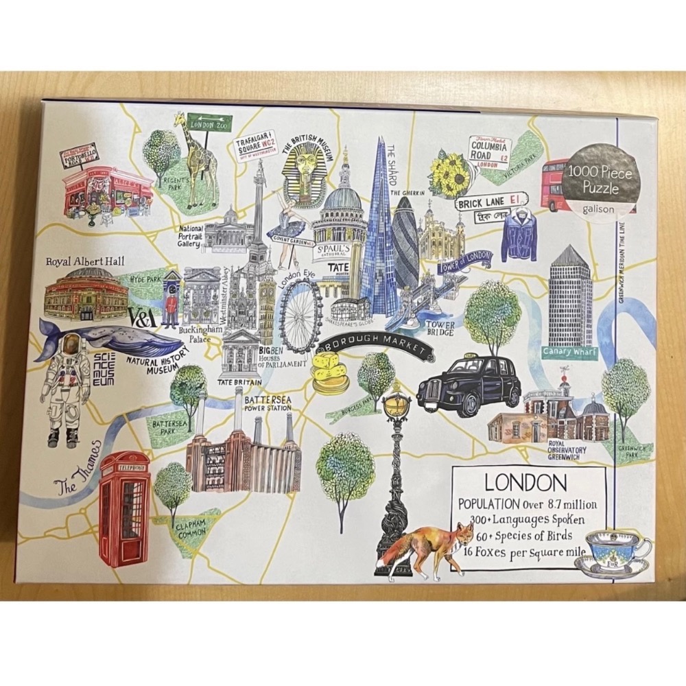 現貨 美國拼圖 Galison 1000片 倫敦地圖  London Map 正版-細節圖4