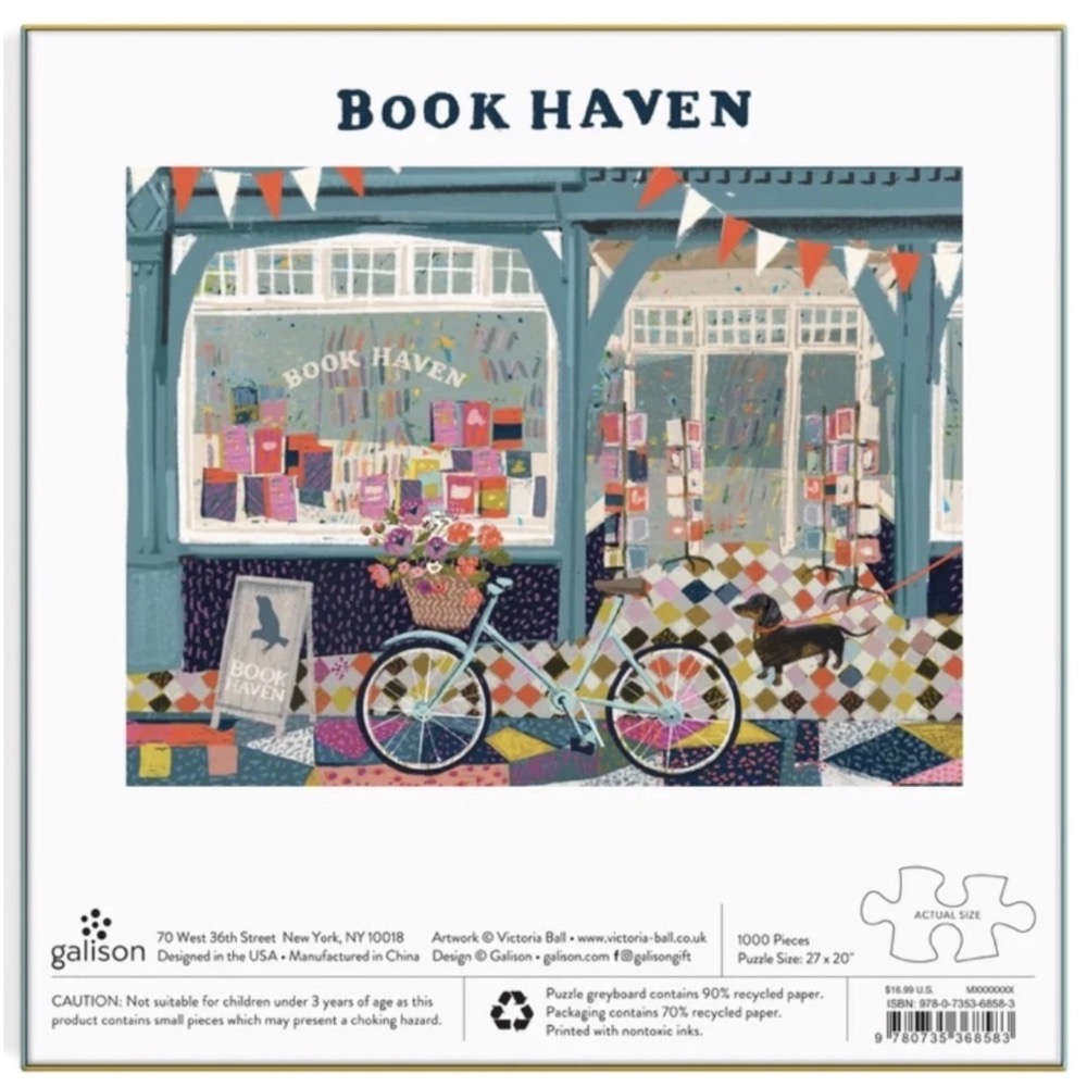 現貨 美國拼圖 Galison 1000片  Book Haven 書店 正版-細節圖2