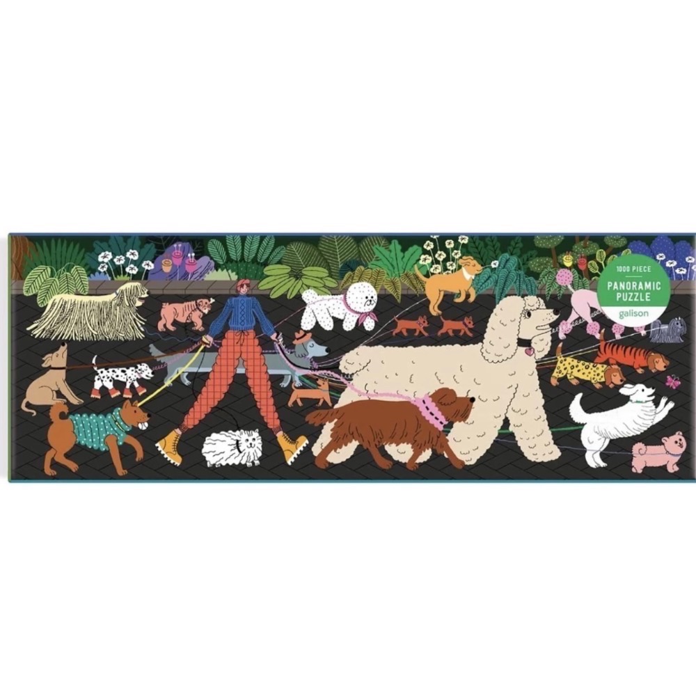 現貨 美國拼圖 Galison 1000片帶狗狗散步 全景長版拼圖 Dog Walk 正版-細節圖4