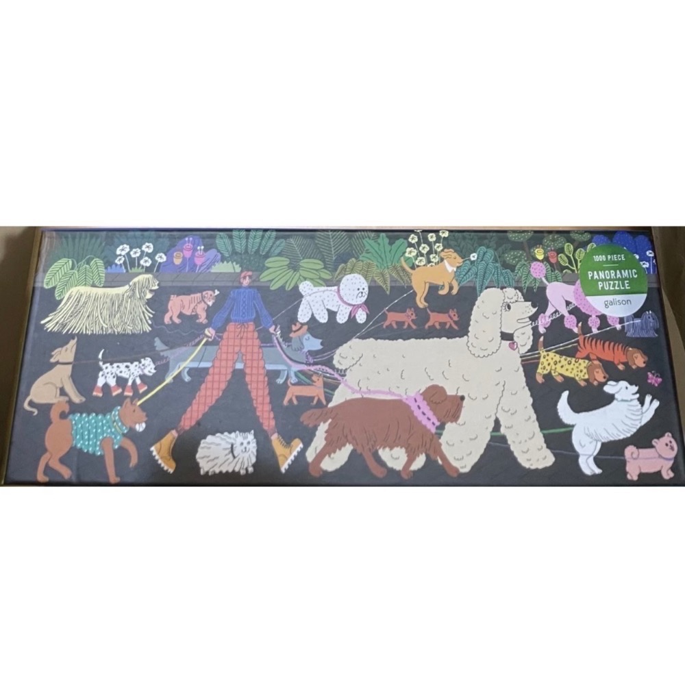 現貨 美國拼圖 Galison 1000片帶狗狗散步 全景長版拼圖 Dog Walk 正版-細節圖5
