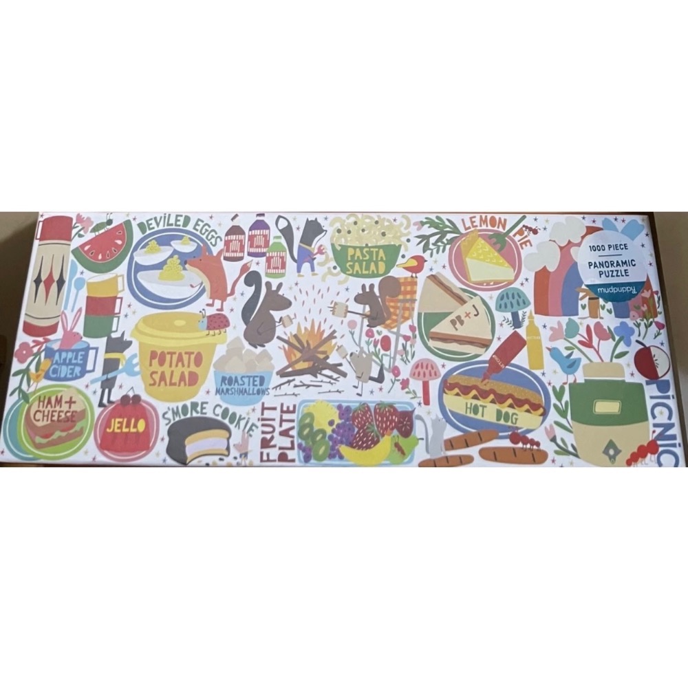 現貨 美國拼圖 Galison  Mudpuppy 1000片 全景長拼圖 野餐派對 松鼠 Picnic Party正版-細節圖5