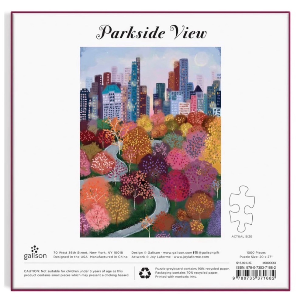 現貨 美國拼圖 Galison 1000片 公園美景 Parkside View正版-細節圖2