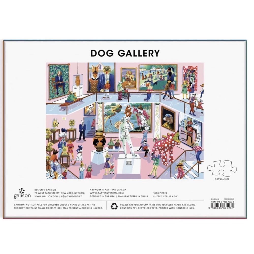 現貨 美國拼圖 Galison 1000片 狗狗 畫廊 美術館 Dog Gallery 正版-細節圖4