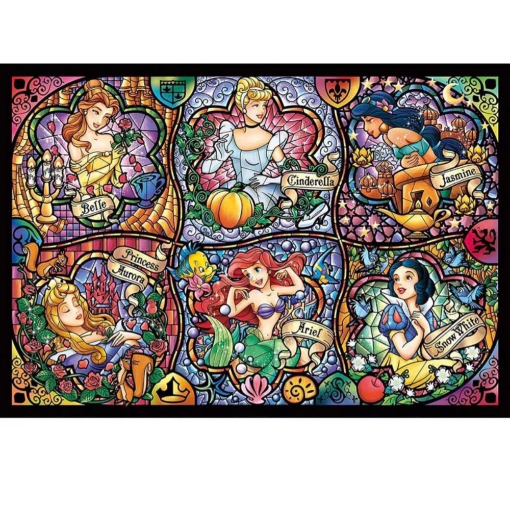 現貨 日本拼圖 Tenyo 迪士尼 愛麗絲夢遊仙境 皮克斯女主角 迪士尼公主 長髮公主 迷你透明塑膠拼圖 500片-細節圖3