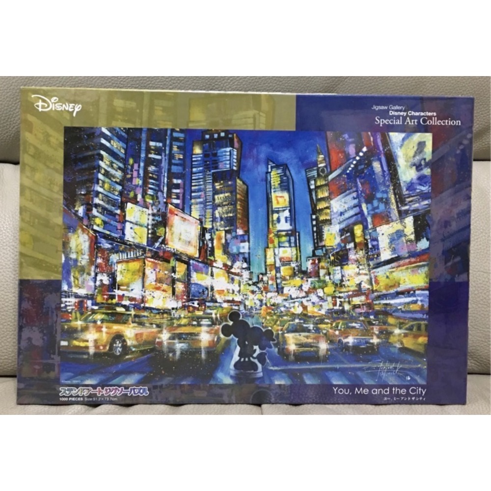 現貨 正版日本拼圖 Tenyo 迪士尼 You, Me and the City 米奇米妮 透明彩繪塑膠拼圖 1000片-細節圖2