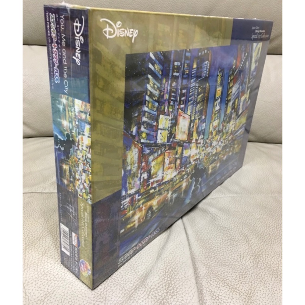 現貨 正版日本拼圖 Tenyo 迪士尼 You, Me and the City 米奇米妮 透明彩繪塑膠拼圖 1000片-細節圖5