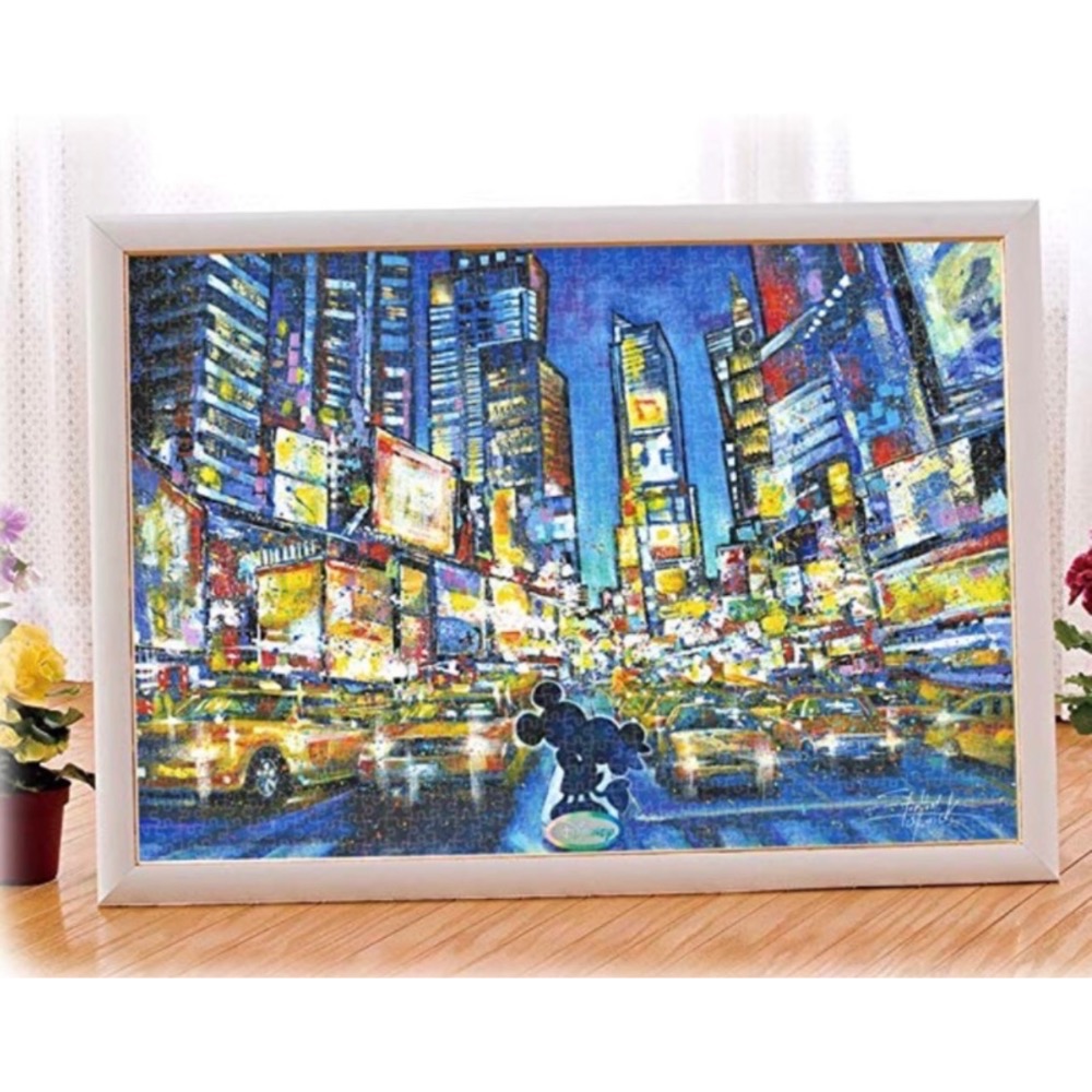 現貨 正版日本拼圖 Tenyo 迪士尼 You, Me and the City 米奇米妮 透明彩繪塑膠拼圖 1000片-細節圖7