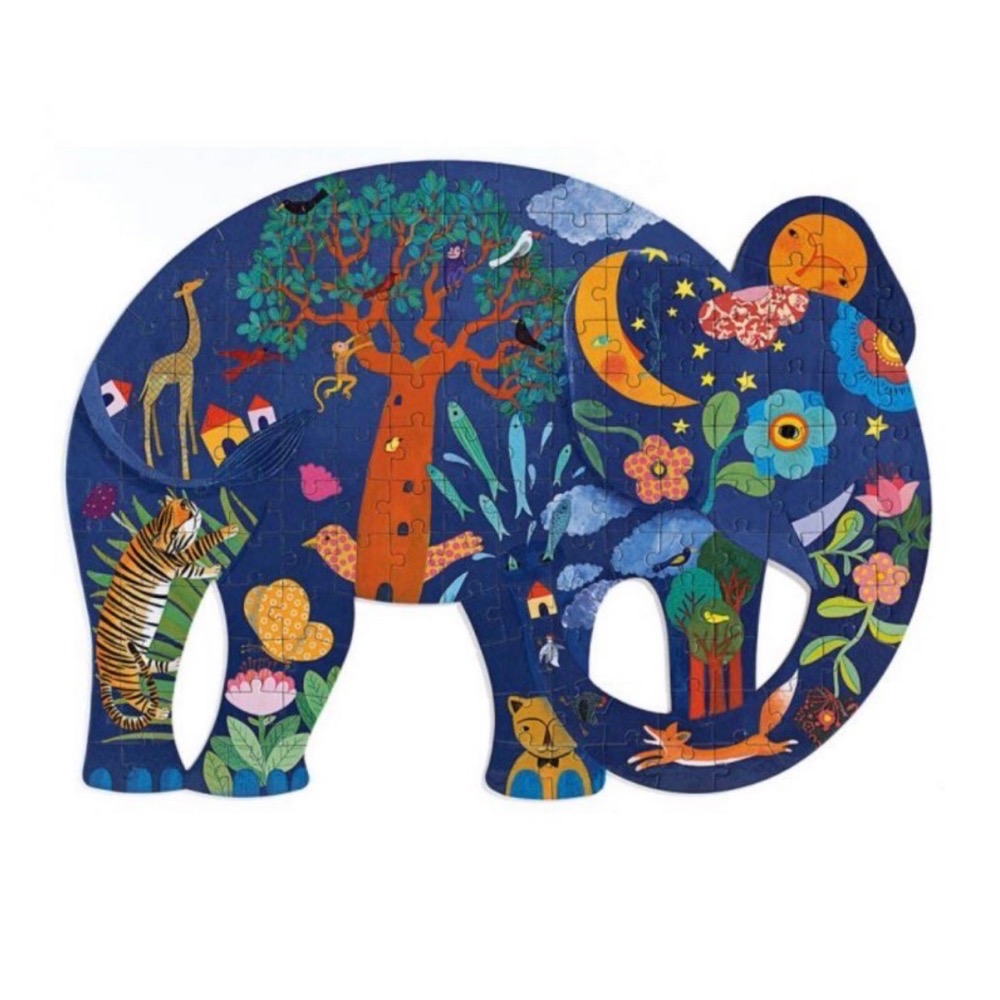 現貨 法國 DJECO 智荷 拼圖 兒童幼兒拼圖 大象 造型拼圖 150片 大拼片 現貨 正版-細節圖2