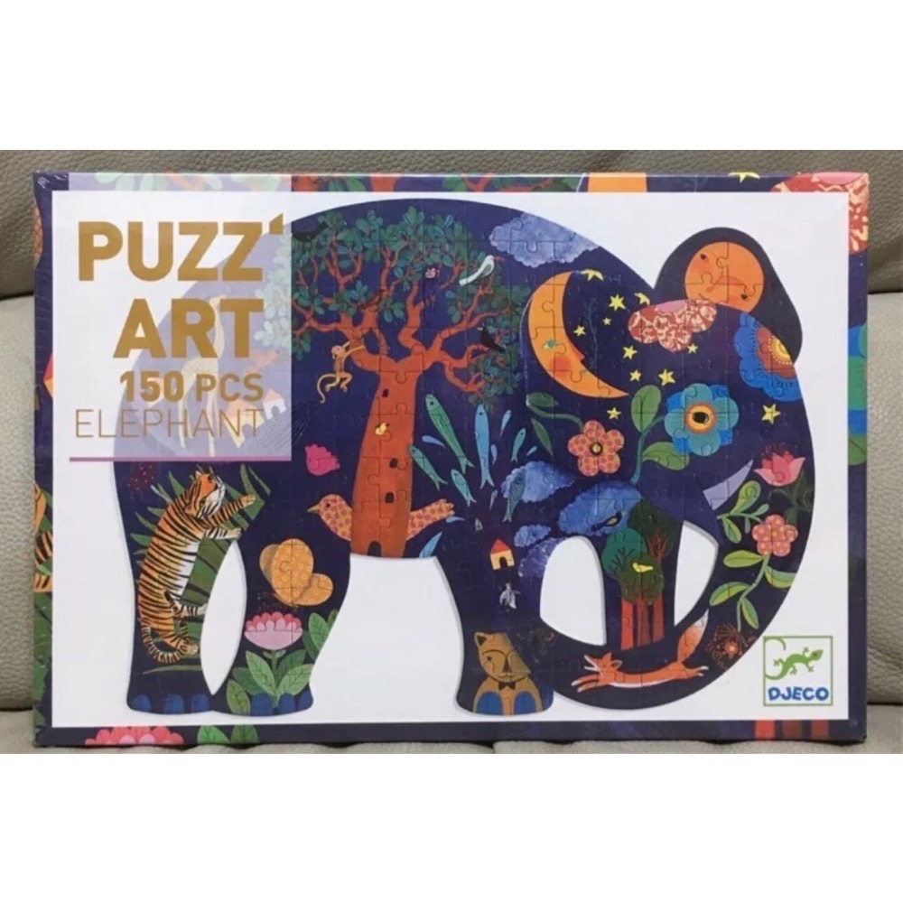 現貨 法國 DJECO 智荷 拼圖 兒童幼兒拼圖 大象 造型拼圖 150片 大拼片 現貨 正版-細節圖3