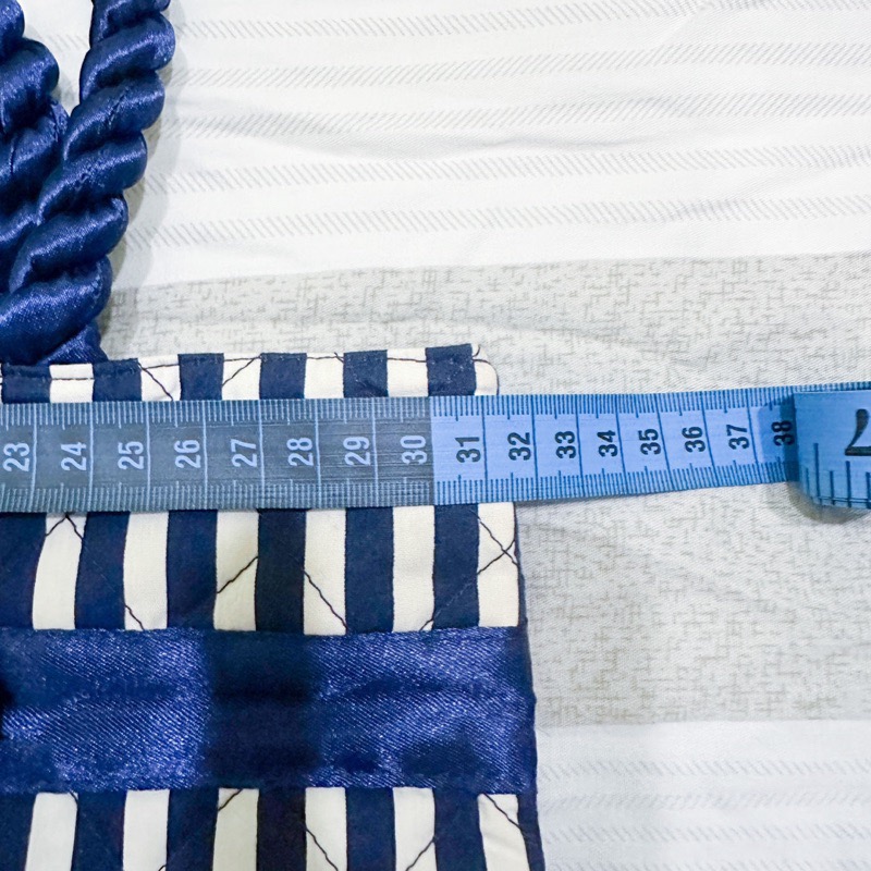 LANBUM 泰國 曼谷包 帆布包 托特包 藍色 蝴蝶結-細節圖2