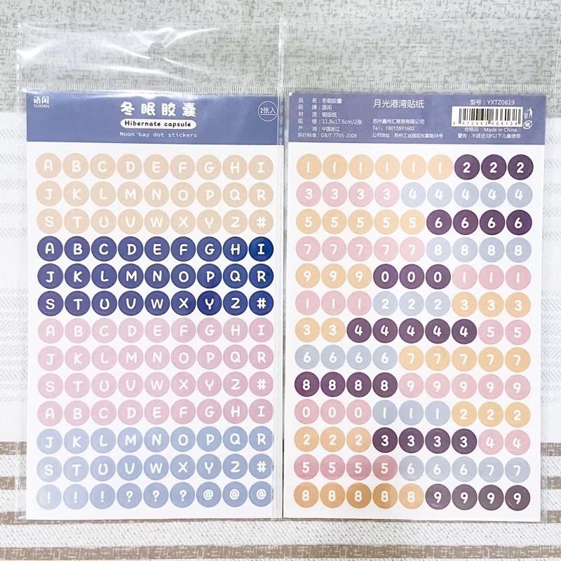 裝飾貼紙👉🏻莫蘭迪 糖果色 數字 字母 貼紙 小卡貼紙 手帳貼紙-規格圖1