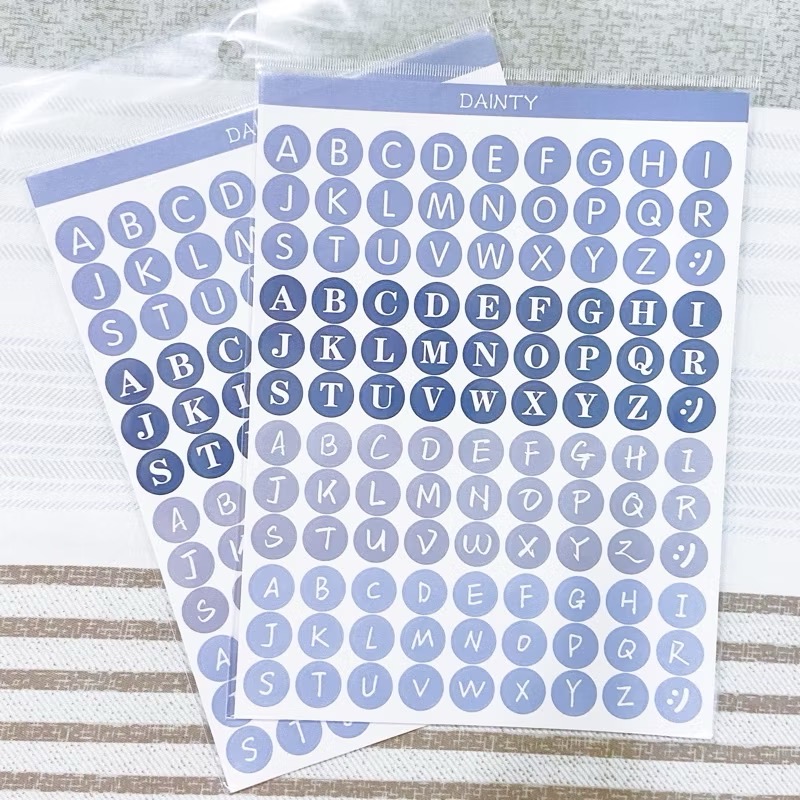裝飾貼紙👉🏻莫蘭迪 糖果色 數字 字母 貼紙 小卡貼紙 手帳貼紙-規格圖1