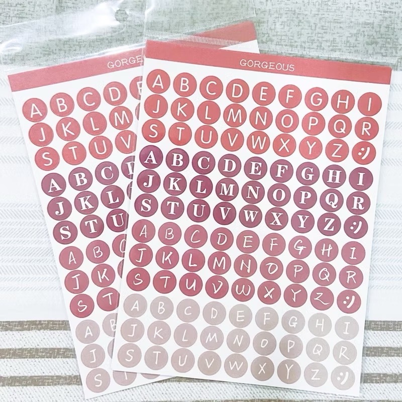 裝飾貼紙👉🏻莫蘭迪 糖果色 數字 字母 貼紙 小卡貼紙 手帳貼紙-規格圖1