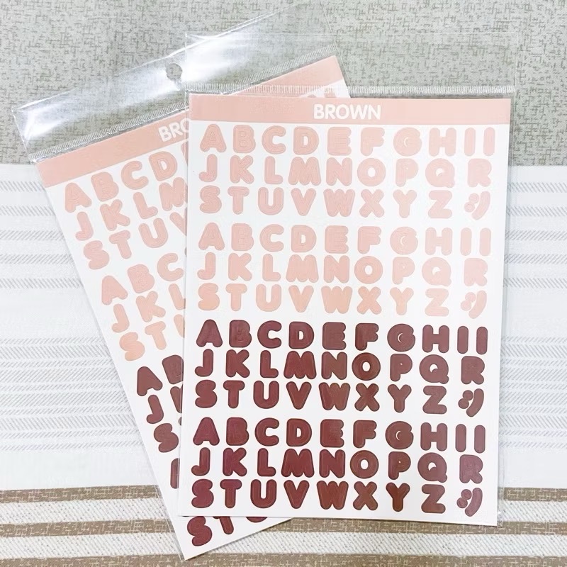 裝飾貼紙👉🏻莫蘭迪 糖果色 數字 字母 貼紙 小卡貼紙 手帳貼紙-規格圖1