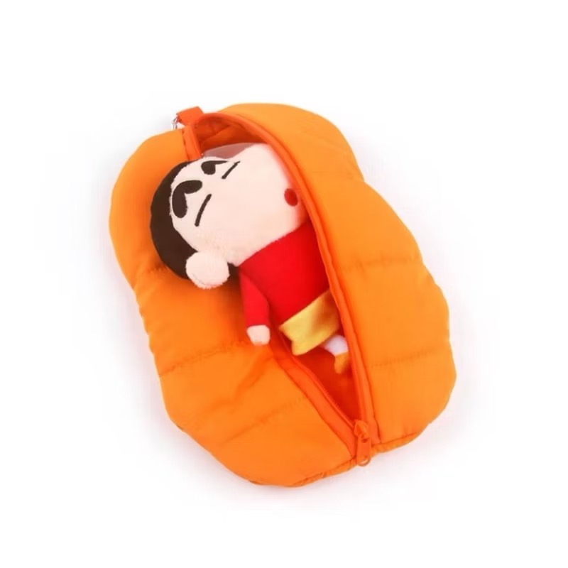 現貨🔥韓國 蠟筆小新睡袋造型拉鍊包 吊飾 筆袋 收納袋 手機包 韓國獨家限定🇰🇷 禮物-規格圖9