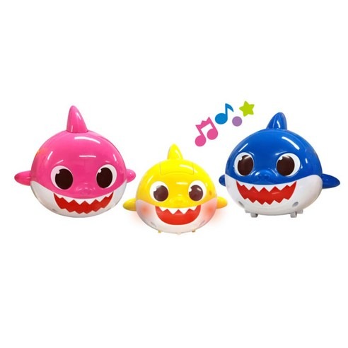 韓國babyshark 碰碰狐 唱歌/發光 鯊魚寶寶 鯊魚爸爸 鯊魚媽媽 一組3隻-細節圖2