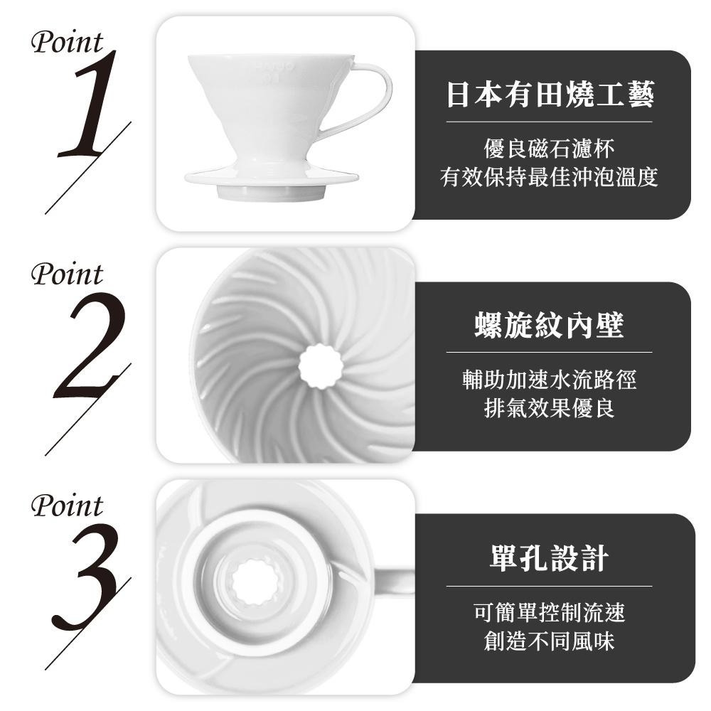 【日制 最多人使用】HARIO濾杯 V60 陶瓷濾杯 V02 V01 濾杯 手沖濾杯 咖啡 VDC-02W 【啡茶時刻】-細節圖5