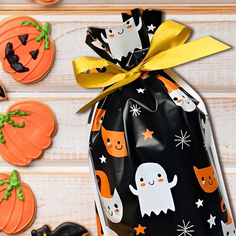 抽繩束口包裝袋 萬聖節 禮物包裝袋 包裝袋  禮物袋 包裝袋 餅乾袋 糖果袋 禮品袋 點心袋 婚禮小物 【啡茶時刻】-細節圖5
