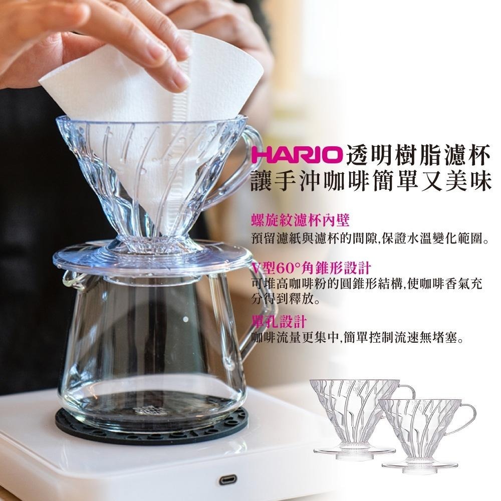 【日制 最多人使用】HARIO濾杯 樹酯濾杯 V01 V02 V60 手沖濾杯 咖啡 咖啡濾杯 VD-02T【啡茶時刻】-細節圖2