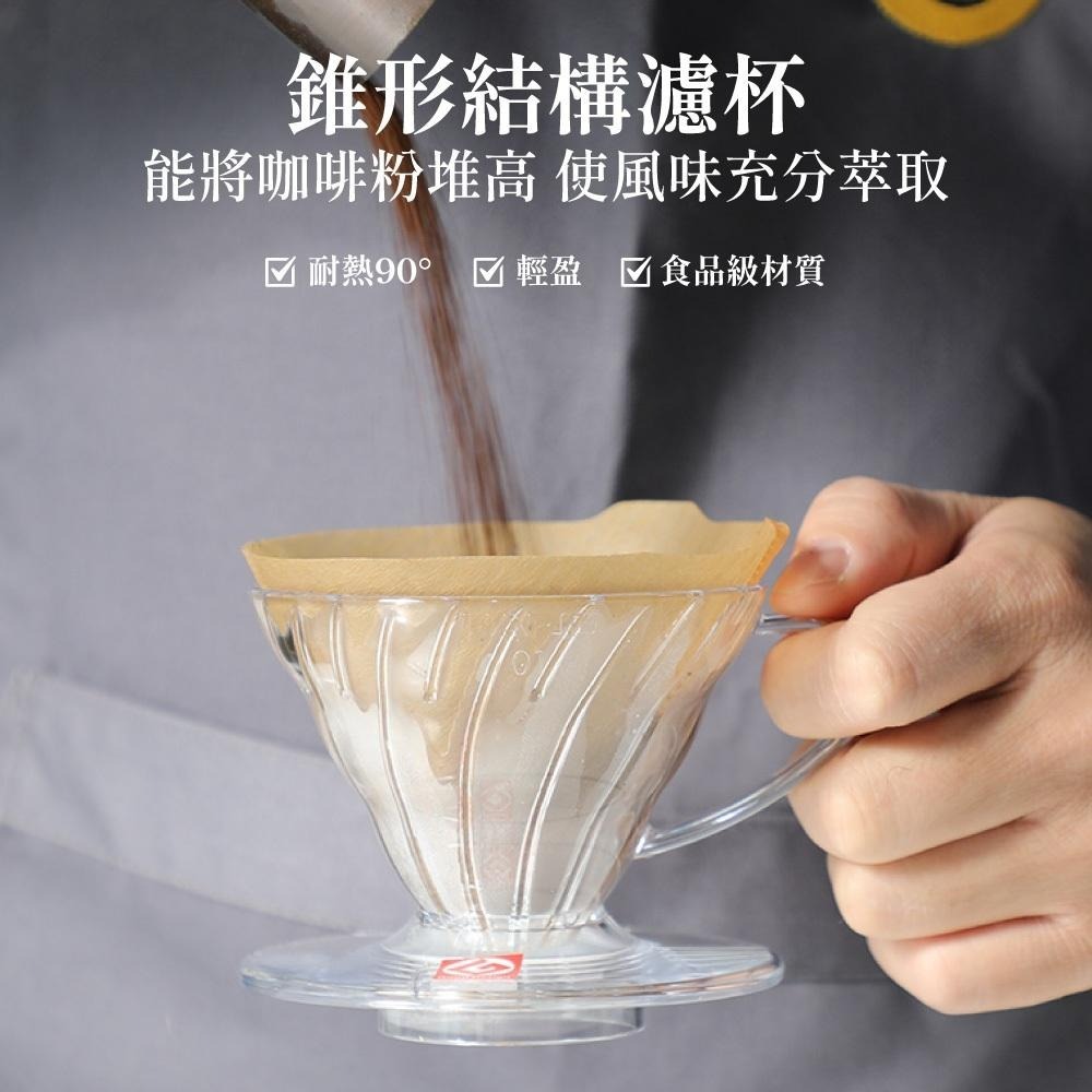【日制 最多人使用】HARIO濾杯 樹酯濾杯 V01 V02 V60 手沖濾杯 咖啡 咖啡濾杯 VD-02T【啡茶時刻】-細節圖3