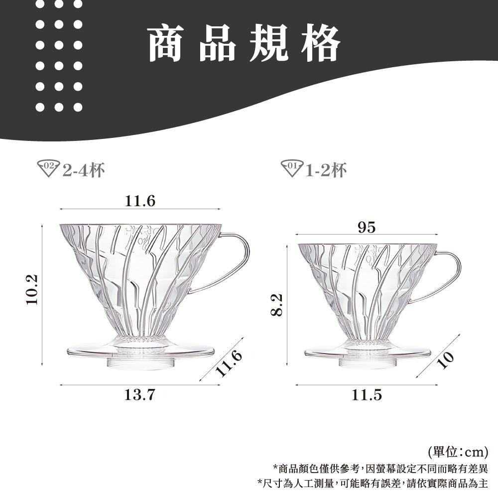 【日制 最多人使用】HARIO濾杯 樹酯濾杯 V01 V02 V60 手沖濾杯 咖啡 咖啡濾杯 VD-02T【啡茶時刻】-細節圖7