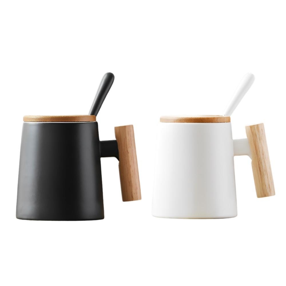 木柄馬克杯 陶瓷馬克杯 木手柄馬克杯 咖啡杯 茶杯 杯子 馬克杯 陶瓷杯 防燙水杯 水杯 日系 北歐風 【啡茶時刻】-細節圖9