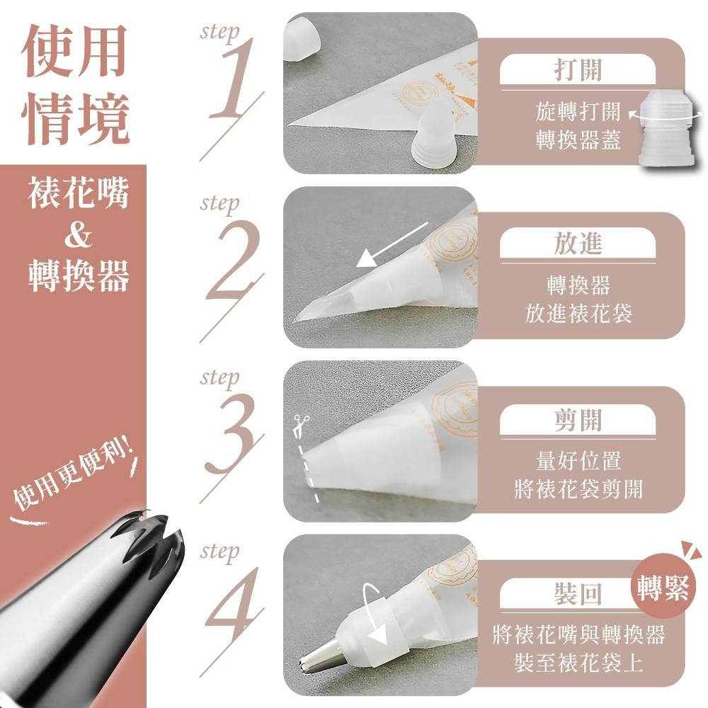 不鏽鋼裱花嘴(24套裝) 擠花袋花嘴 擠花嘴 裱花嘴 花嘴 奶油花嘴 擠花 奶油膠 餅乾花嘴 烘焙用具【啡茶時刻】-細節圖3