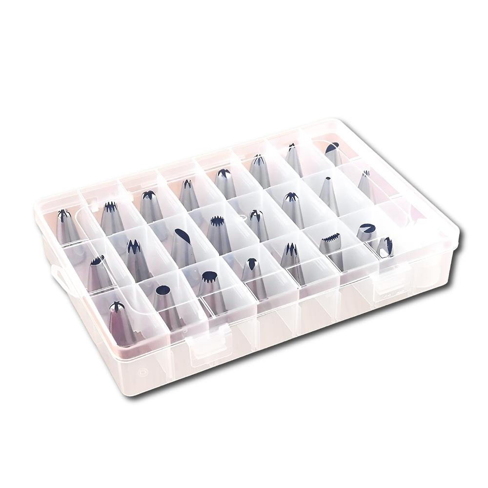 不鏽鋼裱花嘴(24套裝) 擠花袋花嘴 擠花嘴 裱花嘴 花嘴 奶油花嘴 擠花 奶油膠 餅乾花嘴 烘焙用具【啡茶時刻】-細節圖8