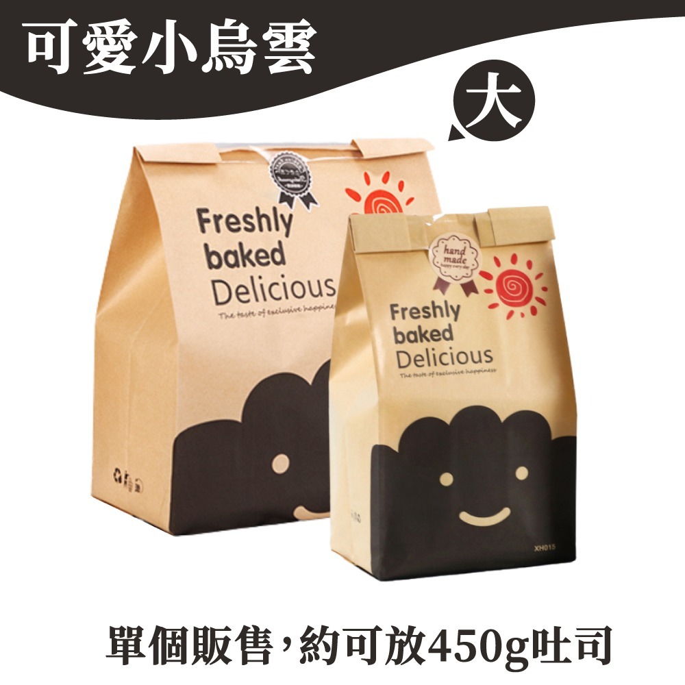 開窗吐司袋 牛皮紙袋 麵包袋 吐司袋 土司袋 餅乾袋 包裝袋 紙袋 牛皮袋 防油紙袋 烘焙包裝 【啡茶時刻】-規格圖9