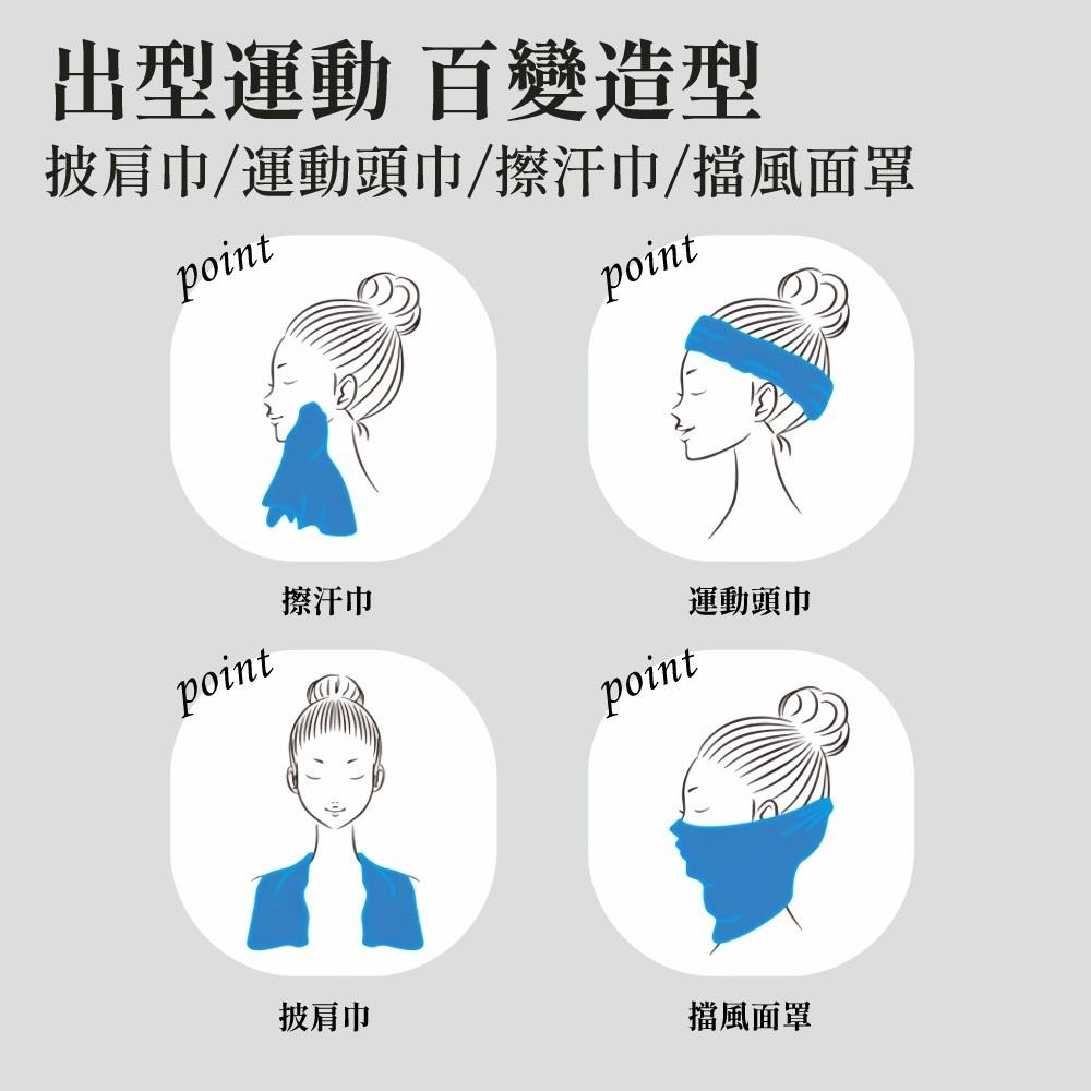 涼感運動毛巾 涼感巾 吸汗毛巾 運動毛巾 冰絲毛巾 防曬毛巾 擦汗冰巾 瞬間冷感毛巾 冰涼巾 快乾毛巾【啡茶時刻】-細節圖7